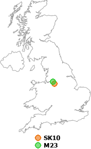 map showing distance between SK10 and M23