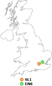 map showing distance between SL1 and EN8