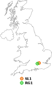 map showing distance between SL1 and RG1