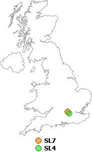 map showing distance between SL7 and SL4