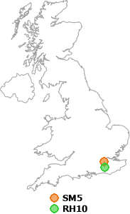 map showing distance between SM5 and RH10