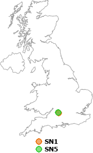 map showing distance between SN1 and SN5