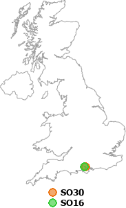 map showing distance between SO30 and SO16