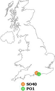 map showing distance between SO40 and PO1