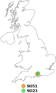 map showing distance between SO51 and SO23