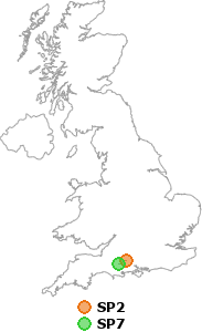 map showing distance between SP2 and SP7