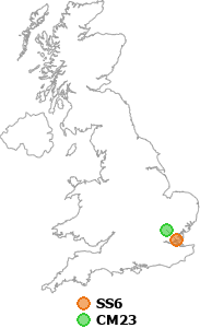 map showing distance between SS6 and CM23