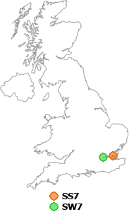 map showing distance between SS7 and SW7