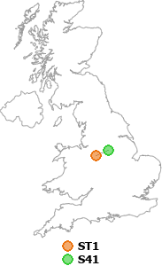 map showing distance between ST1 and S41