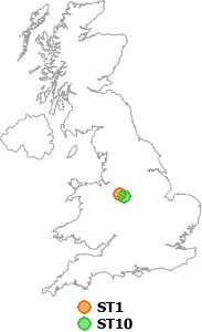 map showing distance between ST1 and ST10