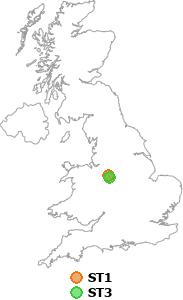 map showing distance between ST1 and ST3