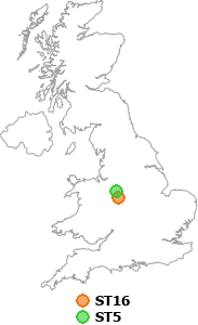 map showing distance between ST16 and ST5