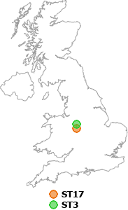 map showing distance between ST17 and ST3