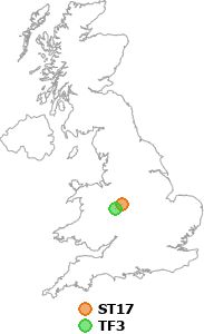 map showing distance between ST17 and TF3