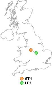 map showing distance between ST4 and LE4