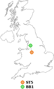 map showing distance between ST5 and BB1