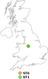 map showing distance between ST6 and ST1