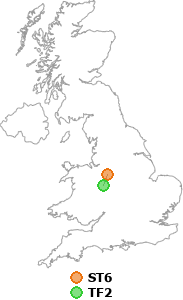 map showing distance between ST6 and TF2