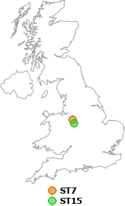 map showing distance between ST7 and ST15