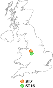 map showing distance between ST7 and ST16