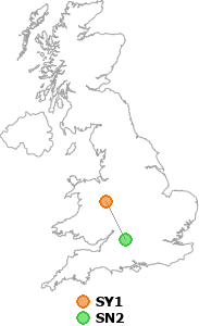 map showing distance between SY1 and SN2