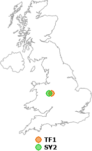 map showing distance between TF1 and SY2