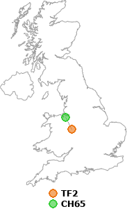 map showing distance between TF2 and CH65