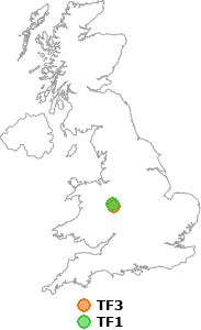 map showing distance between TF3 and TF1