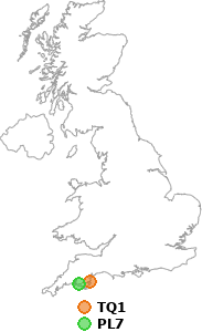 map showing distance between TQ1 and PL7