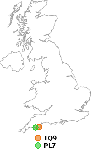 map showing distance between TQ9 and PL7