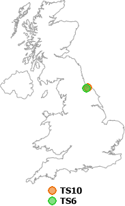 map showing distance between TS10 and TS6