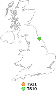 map showing distance between TS11 and TS10