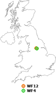 map showing distance between WF12 and WF4