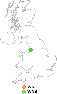 map showing distance between WN1 and WN6