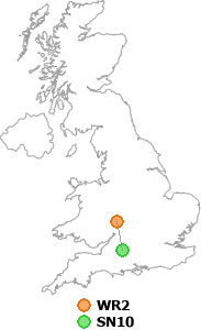 map showing distance between WR2 and SN10