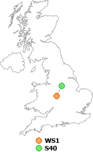 map showing distance between WS1 and S40